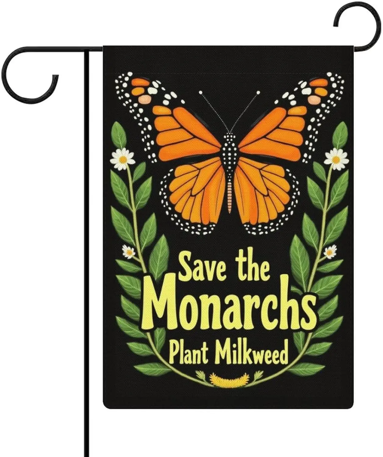 Save The Monarch Butterfly Some Milkweed Butterfly Fun Garden Flag 12 X 18 Inch Double Sided Burlap, Seasonal Floral Sign Ya SSL