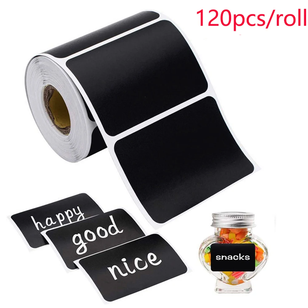 120pcs/roll  5x3.5cm Erasable Blackboard Sticker Craft Kitchen Jars Organizer Labels Chalkboard Chalk Board Sticker Black Board