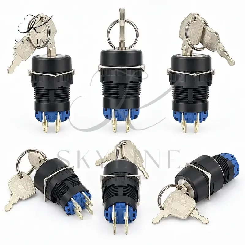 1Pcs AS6M-3KT2AC AS6M-2KT2AC Key AS6-KT Selection Switch 2KT1AC BC