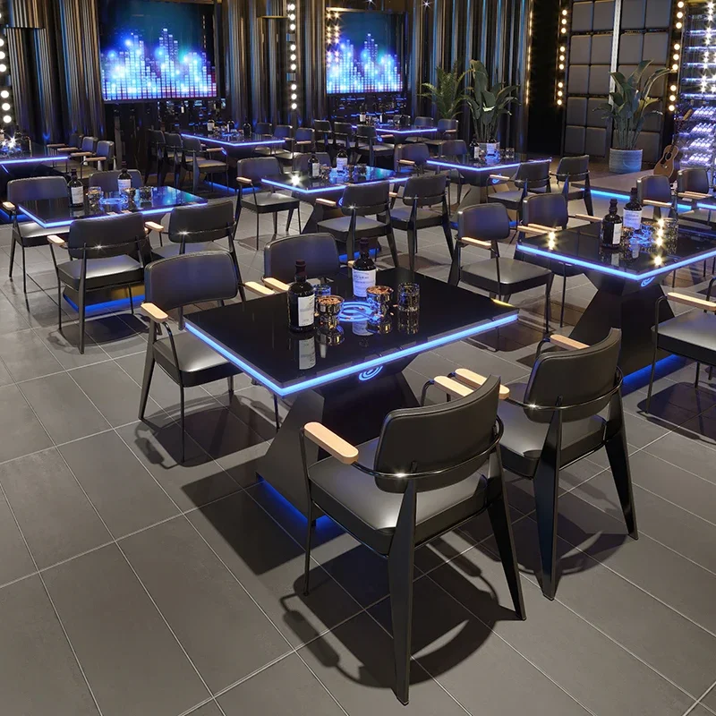 Disk light, commercial music club, tavern table and chair combination