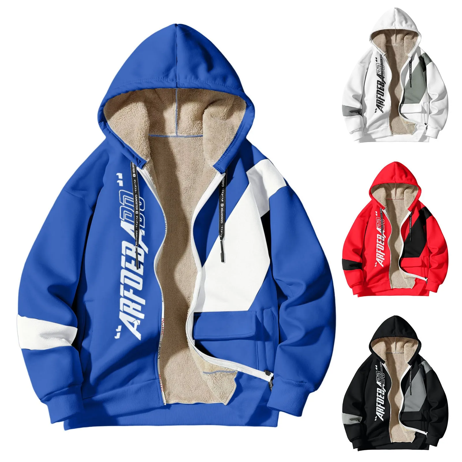 Men Hoodies Autumn fleece Fashion Casual Hooded Jacket Man winter Windbreakker Long Sleeve Sportwear Outwear Men's Clothing Top