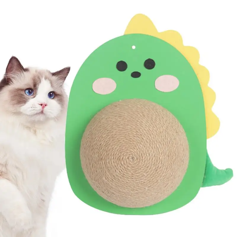 Sisal Ball Cat Toy Dinosaur Shape Cat Scratcher Toy No Flakes Cats Scratching Ball Vertical Sisal Rope Ball For Kitten Cat