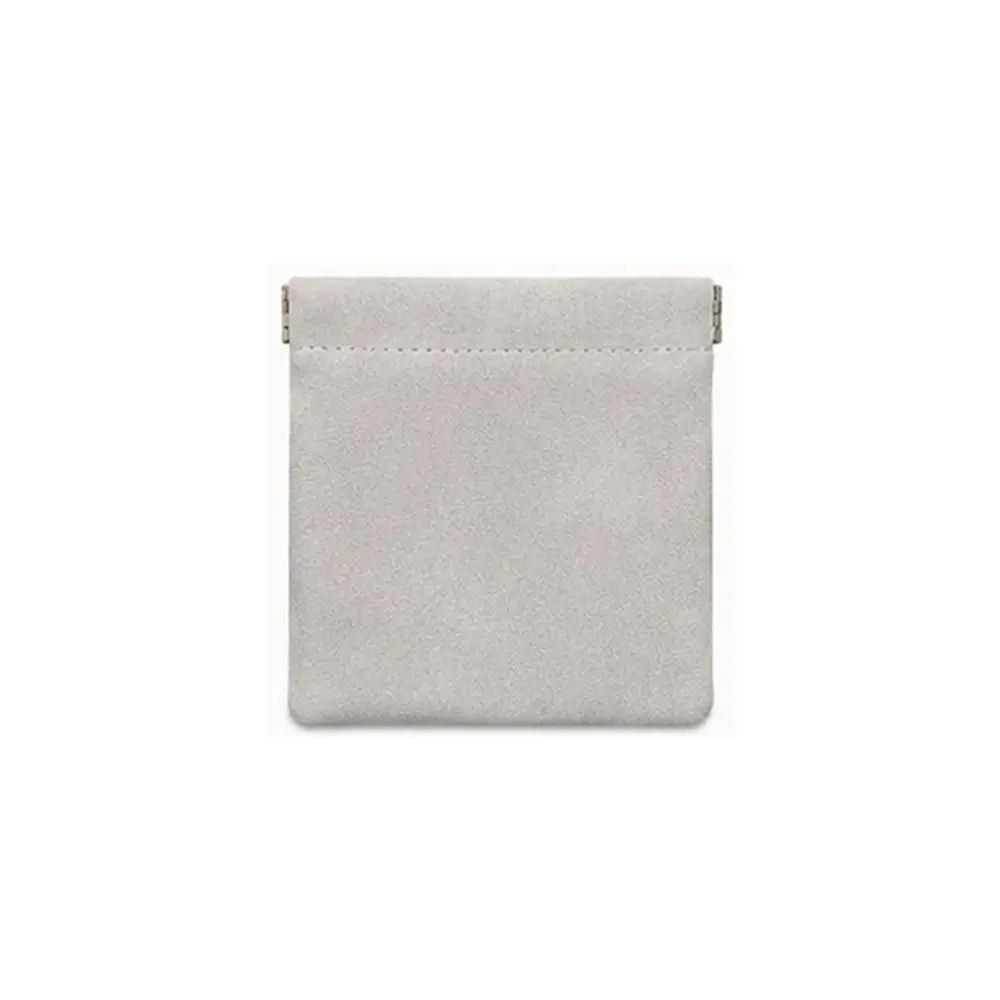 Portable Automatic Spring Open Small Storage Pouch Self-Closing Suede Cable Organizer Self Sealing Pouch Travel Storage