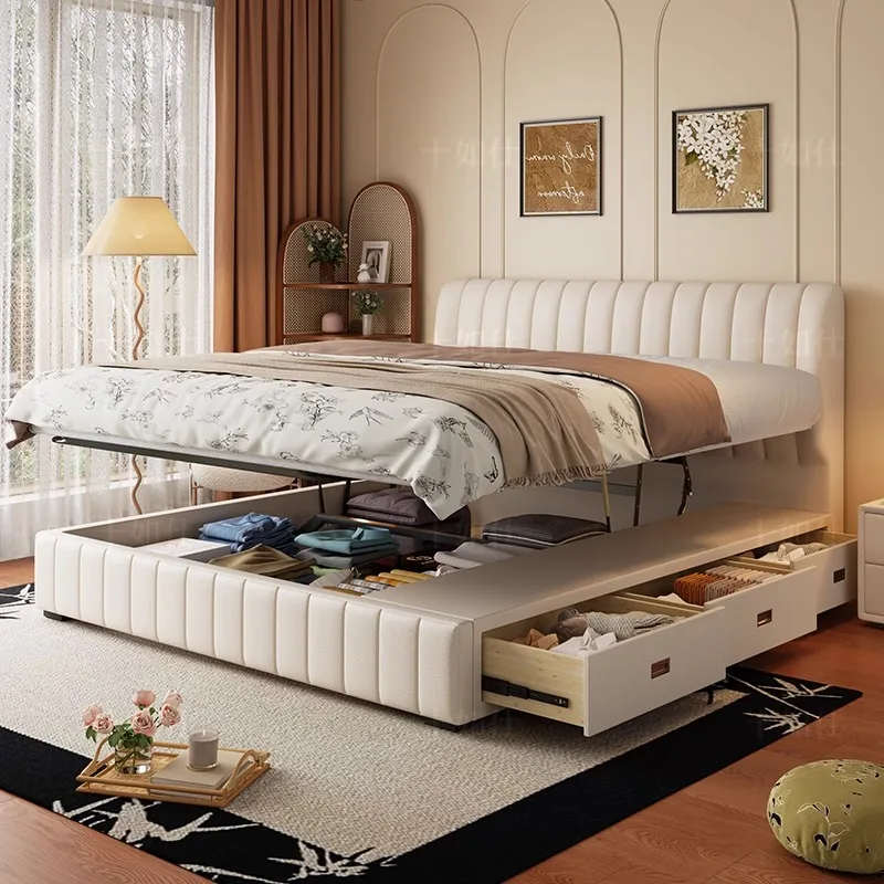 

Storage Multifunctional Bed Bedroom Children Luxury Modern Double Single Massage Bed Mobile Letto Matrimoniale Home Furniture