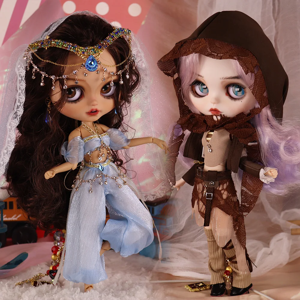 Outfits For ICY DBS Blyth Dolls Princess Jasmine Fairy Tale Dress with Headdress Suit 1/6 BJD Ob24 Anime Girl bratz