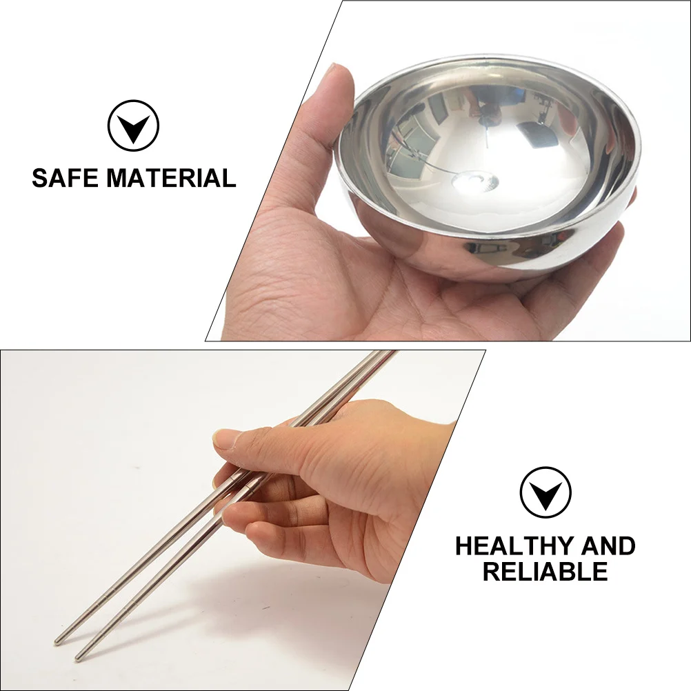 

1Set Foldable Camping Bowl Set Stainless Steel Travel Cutlery with Compact Storage Bag for Backpacking Trekking Family Party