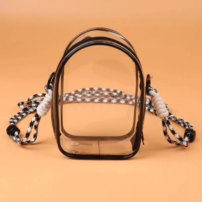 For Labubu Protect Case Labubu Sitting Party Cotton Doll Shoulder Pain Bag PVC Storage Bag Labubu Walk Bag Dustproof