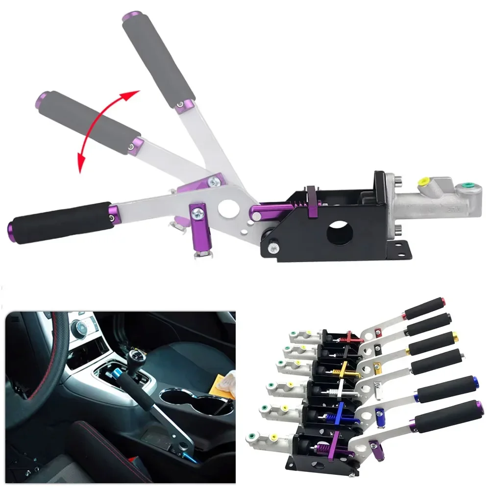 Car Racing Drift Hydraulic Handbrake Kit Aluminum Vertical Horizontal Grip Universal E-Brake Lever