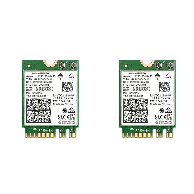 

Exquisite-2X Wifi 6E AX210 Bluetooth 5.3 M.2 Wireless Network Card 5374Mbps 2.4Ghz 5Ghz 6Ghz 802.11Ax Wifi Adapter For PC Laptop