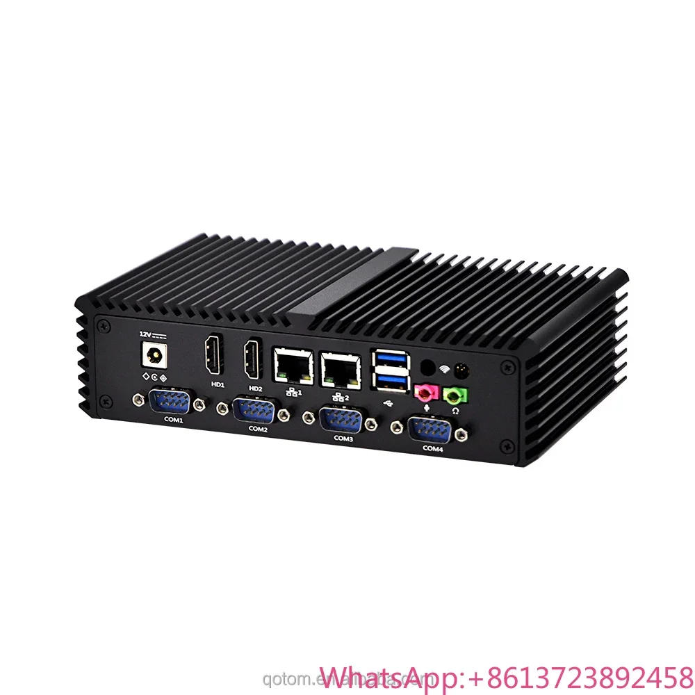 PC Industrial OEM Qotom 6Com Core i5-4200Y Q355PY sin ventilador, bajo consumo de energía de 6W, AES-NI, puede funcionar como televisores digitales, cajeros automáticos, terminales de punto de venta, kioscos.