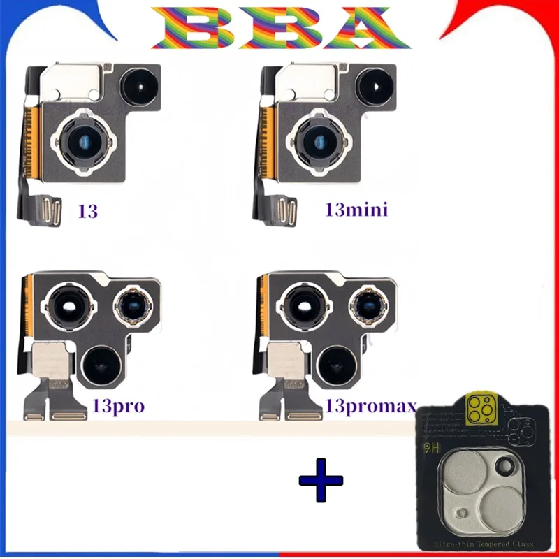 1PCS Back Rear Main Camera Flash Module Sensor Flex Cable For iPhone 13 Pro Max 13Mini No Repaired Full OEM Camera＋Camera GLASS