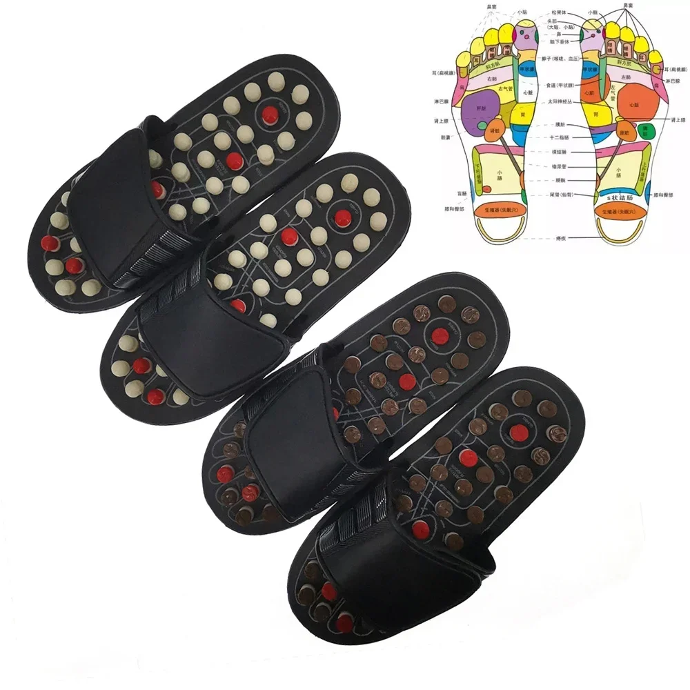 

Feet Massage Slippers Foot Reflexology Acupuncture Therapy Massager Walk Stone Shoes Acupuncture Cobblestone Massageador Sandal