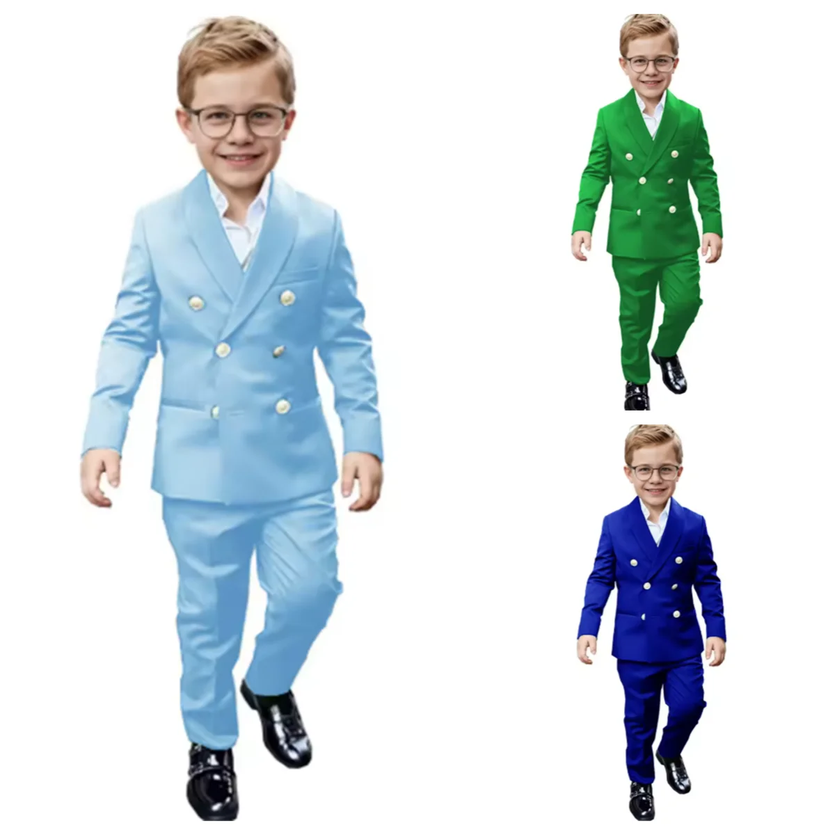 

Boy's multicolor wedding suit birthday party boys' suit host piano performance dinner show performance ceremony outfit set