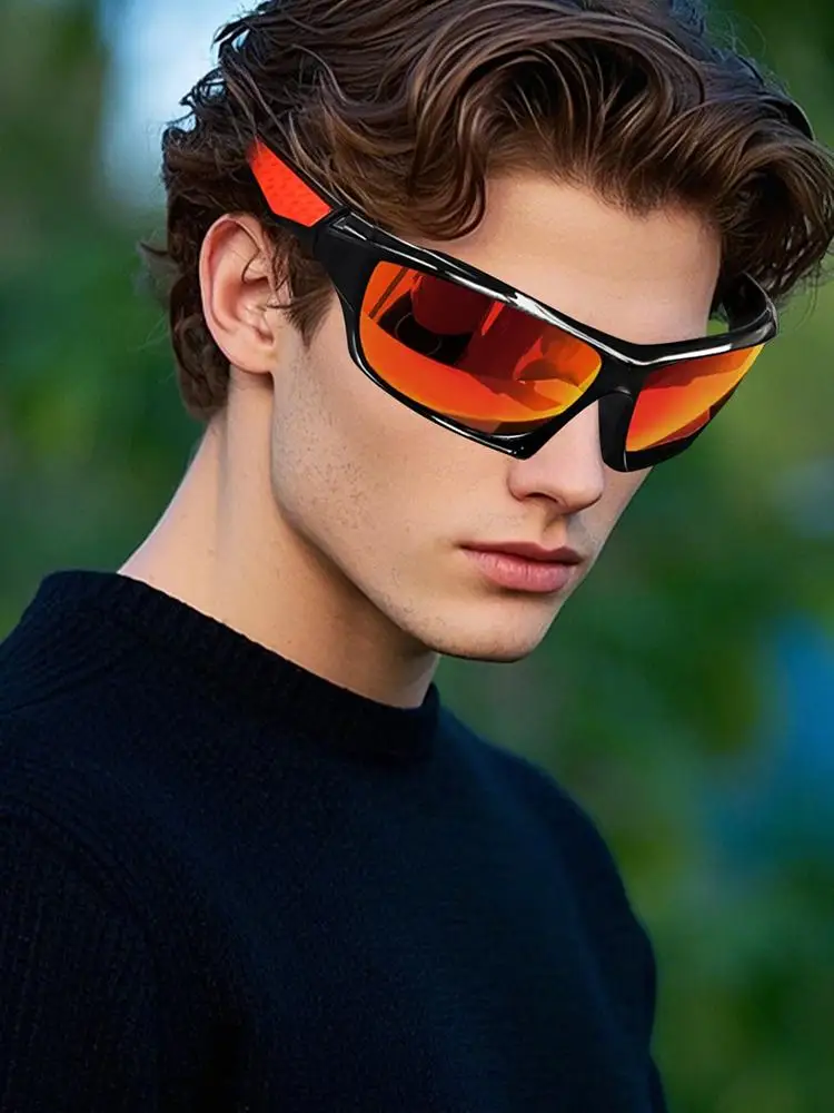 AliExpress NONE Men Polarized Sunglasses with Colorful Film Outdoor Night Vision Driving Sunglasses Outdoor Cycling Sports Glasses