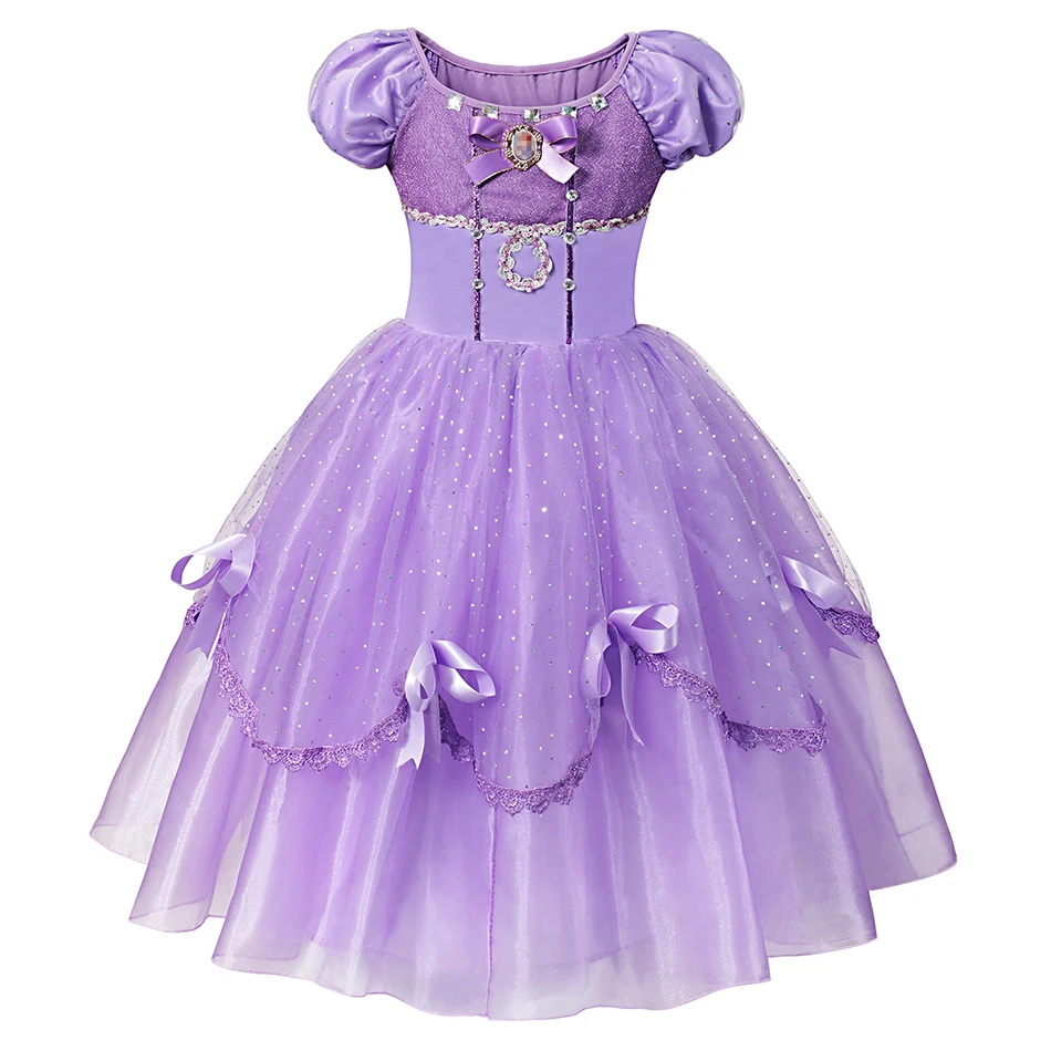 Disney Sofia Princess Girl Party Dress Up Fancy Kids Birthday Cosplay Halloween Sofia the First Costume Dress