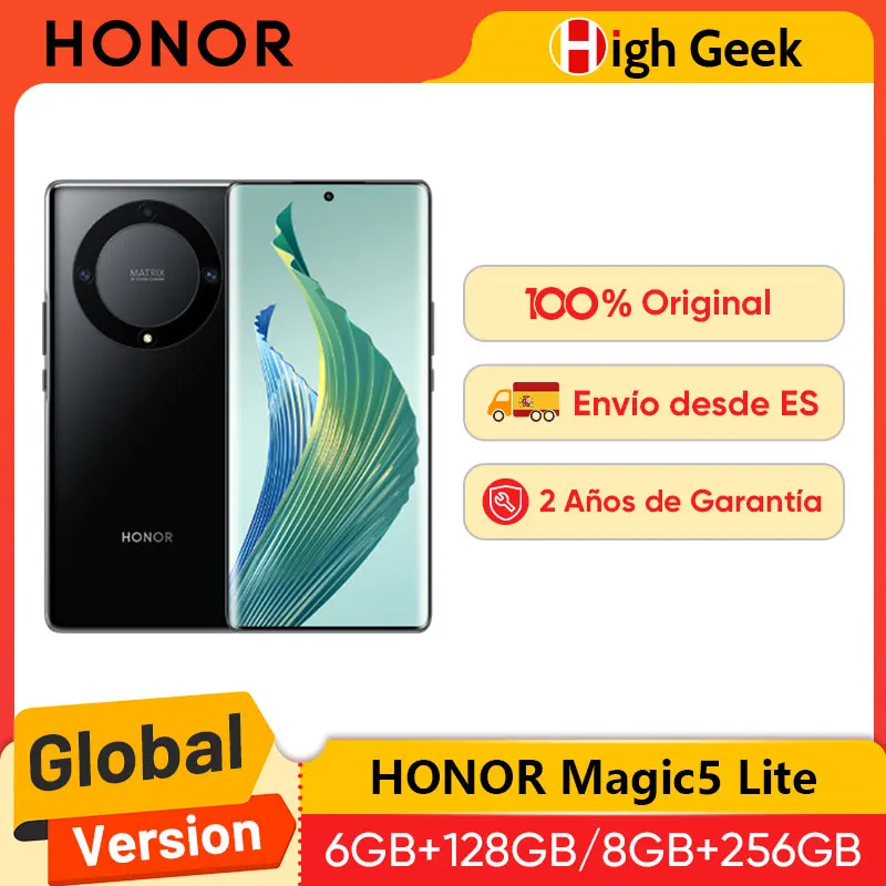 Global Version HONOR Magic 5 Lite 5G Smartphone Snapdragon 695 6.67inches AMOLED Display 64MP Camera 5100mAh Battery X9a Mobile