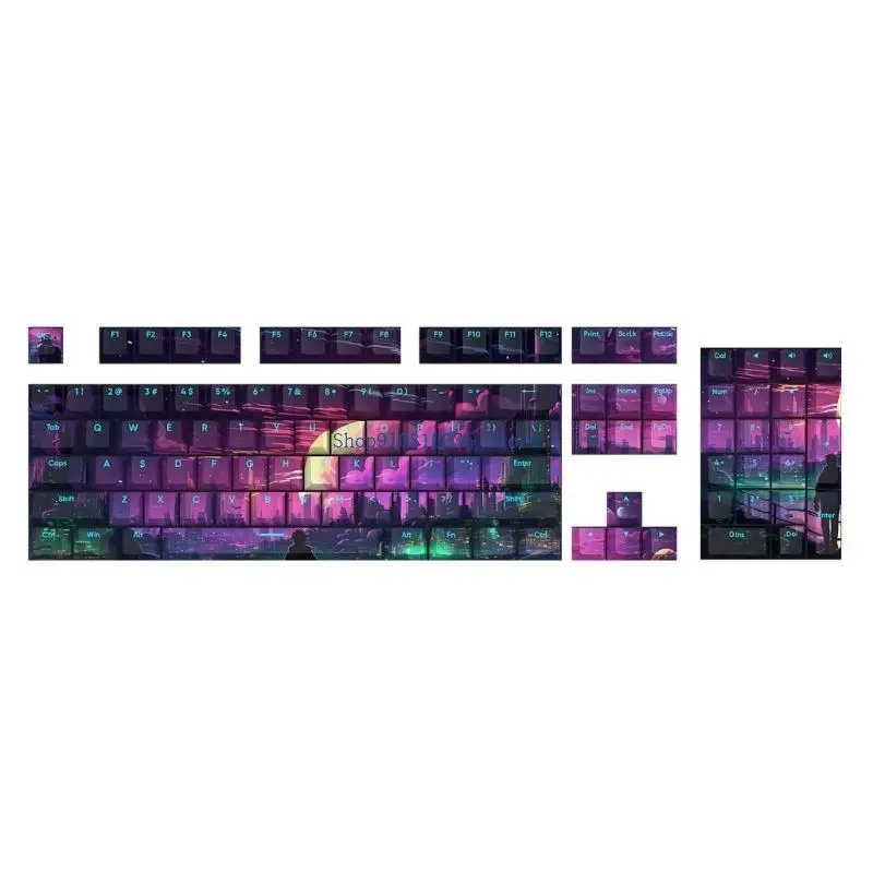 108PCS Two Color Backlit Thick PBT Keycap for Gaming Mechanical Keyboard Keycap