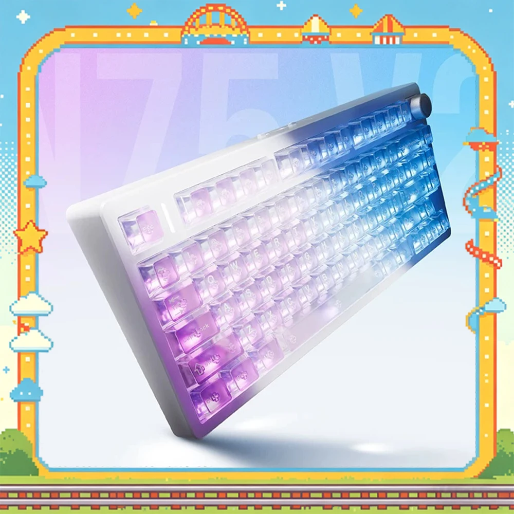 VGN N75 V2 Wireless Keyboard Full key Hot Plug E-sports Keyboard 8000mAh Large Battery Capacity Gasket Structure Pc Accessories