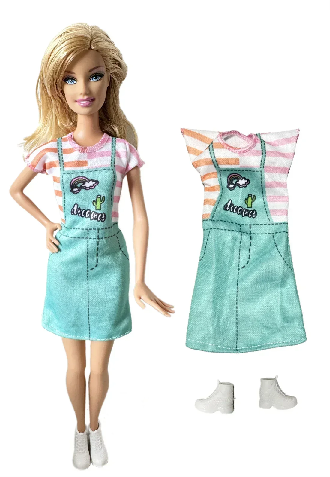 Fashion Doll Accessories Casual Wear Cool Set Clothes+ Shoes for 30cm 11 Inch Barbie Doll Kids or Birthday Gift