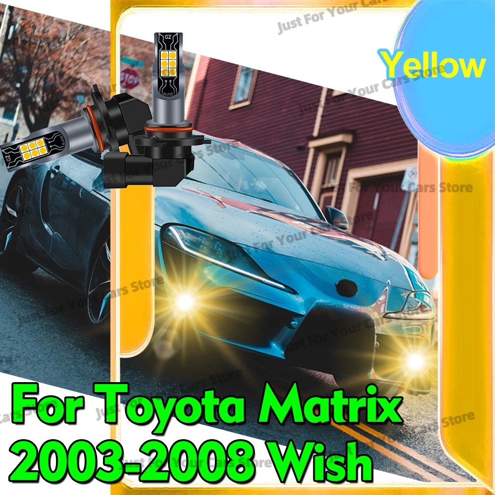 

2Pcs Auto LED Fog Lights Yellow Lamp Bulbs 3000K 12V For Toyota Matrix 2003-2008 Wish 2003 2004 2005 2006 2007 2008 Accessories