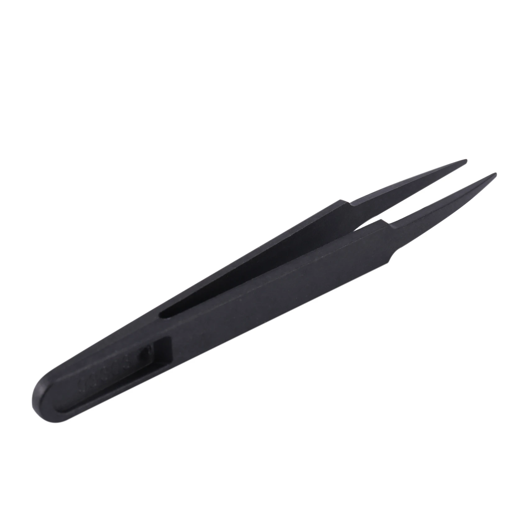 3 Pcs Black Plastic Electronic Pointy Tip Anti-static Tweezers