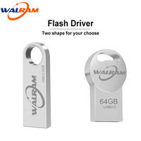 WALRAM USB Flash Drive 2.0 32GB 64GB 128GB waterproof silver U Stick  Mini Pen Drive Metal Memory Stick Creative Business Gifts