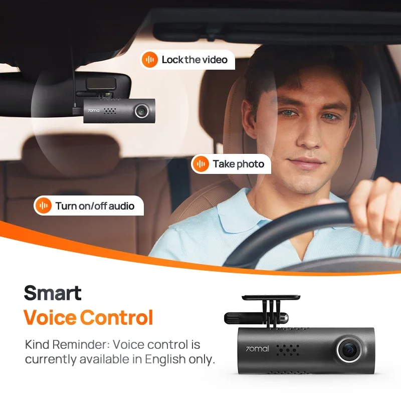 New 70mai Dash Cam 3 M200 Car DVR with English Voice Control Night Vision 24H Parking Mode