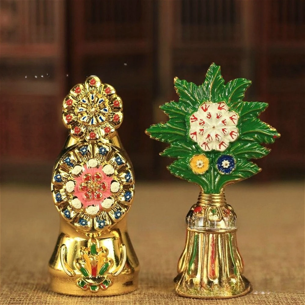 Copper Gilded Flower Food Zi Duo Ma Food Zi Hidden Secret Eight Offerings Flower Food Zi Duo Ma Set