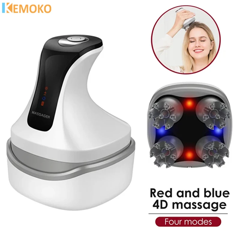 3D Electric Head Scalp Massage Antistress Relax Body Massage Red Blue Light  Antistress Knead Head Relieve Head Care Scratcher