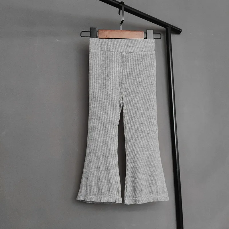 Leggings per bambina retrò a costine primavera autunno per pantaloni per bambini a gamba larga pantaloni svasati per bambini