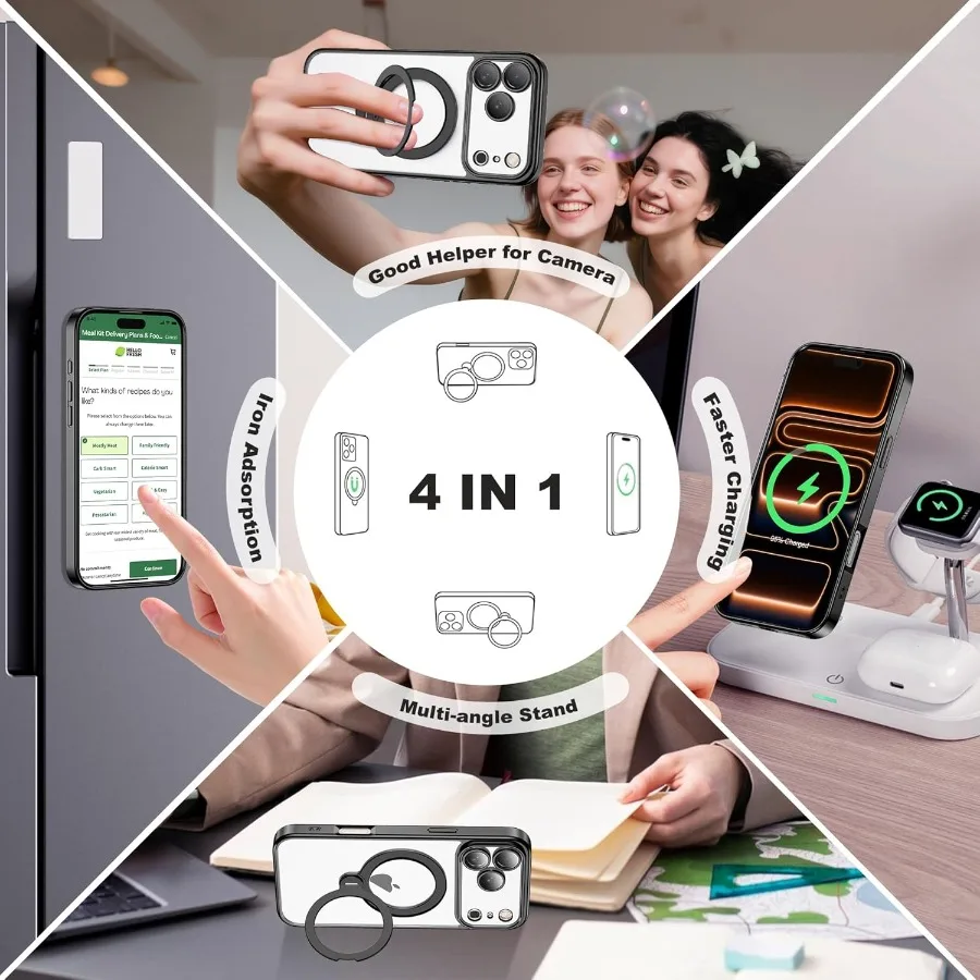 Supporto ad anello magnetico con rotazione a 360° compatibile con la custodia per iPhone 17 Pro per accessori Mag-Safe