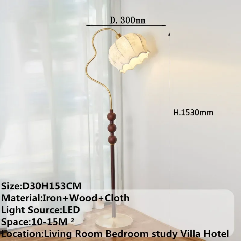 DLMH Contemporary Floor Lamp Retro Art Bedroom Living Room Beside The Sofa LED Villa Hotel Decorative Standing Light image 2