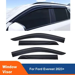 Sun Rain Guard Wind Deflector Window Visor For Ford Everest T9 2023 2024 Matte Black 4PCS/SET Weather Shield Door Visor Trim