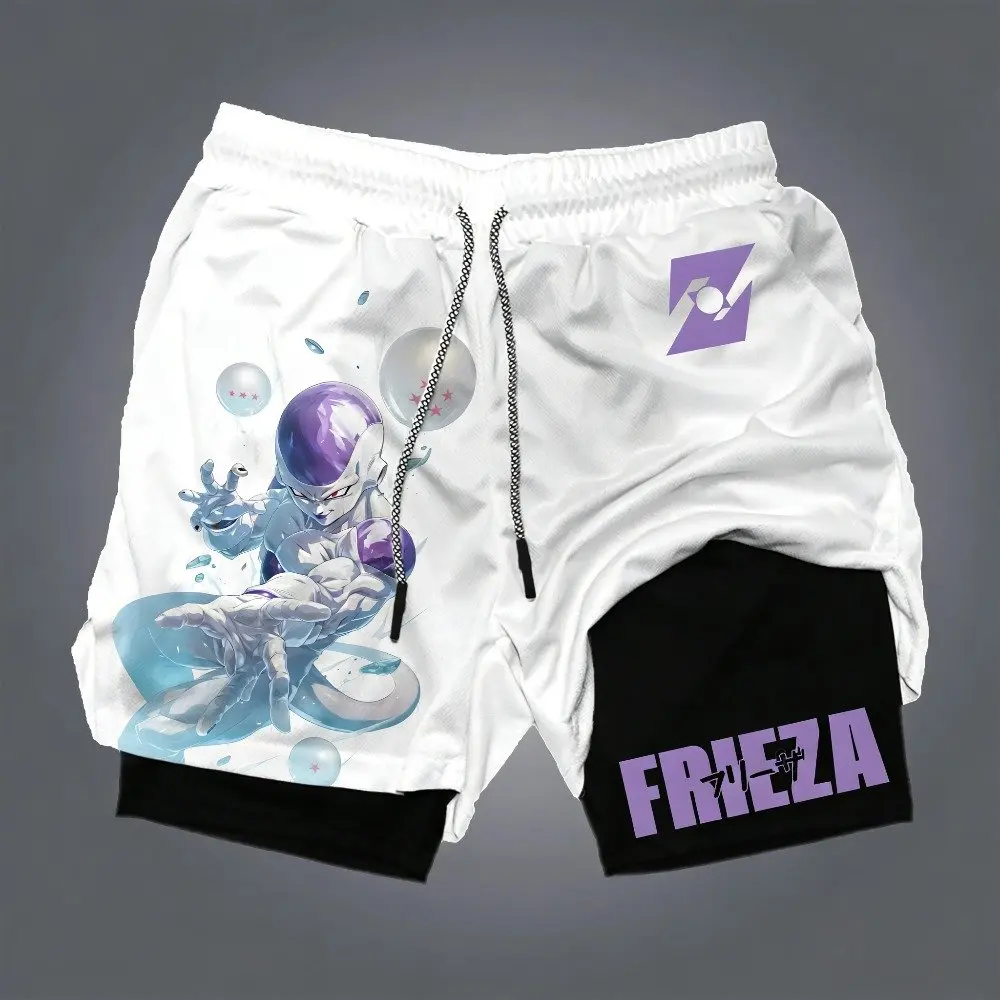 Y2k Dragon Ball Goku Anime Men's Gym Shorts Summer Streetwear Sports Pants Breathable Mesh Double-layer 2 in 1 Shorts Sportswear view 2