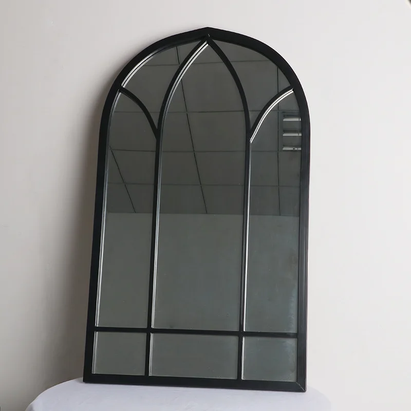 Retro decorative mirror floor-to-ceiling wall-mounted old wrought iron vanity mirror wall-mounted full-length mirror