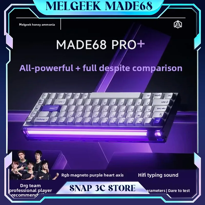 MelGeek MADE68 PRO+ Magnetic Switch Keyboard Hall Effect 0.01mm RT Rapid Trigger RGB 8KHz Esports Keyboard for Valorant CS2