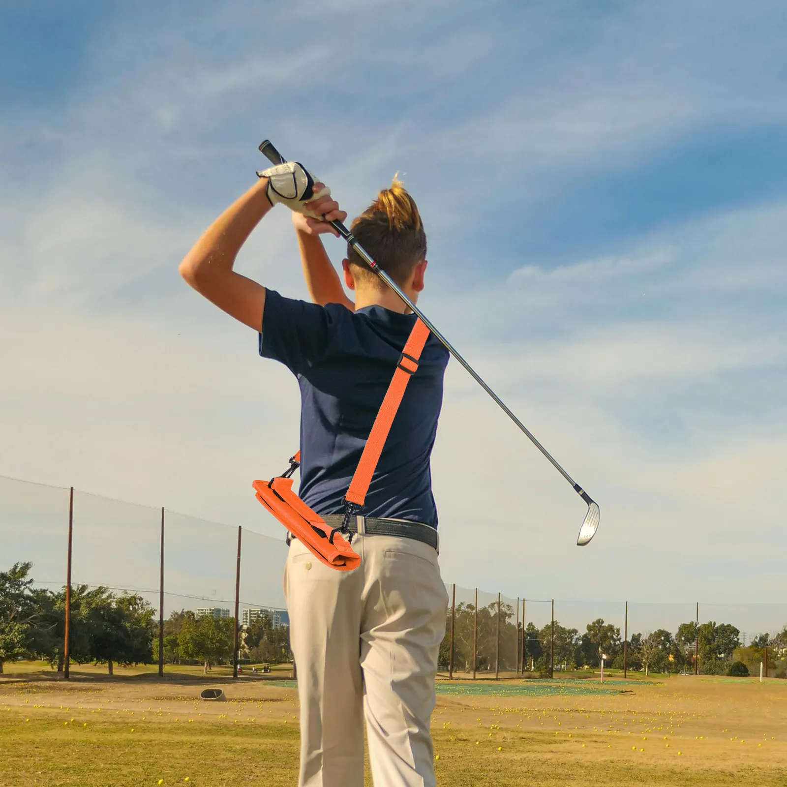 Foldable Golf Carrying Bag Portable Lightweight Waterproof Large Capacity Crossbody Handbag for Driving Range Practice Travel