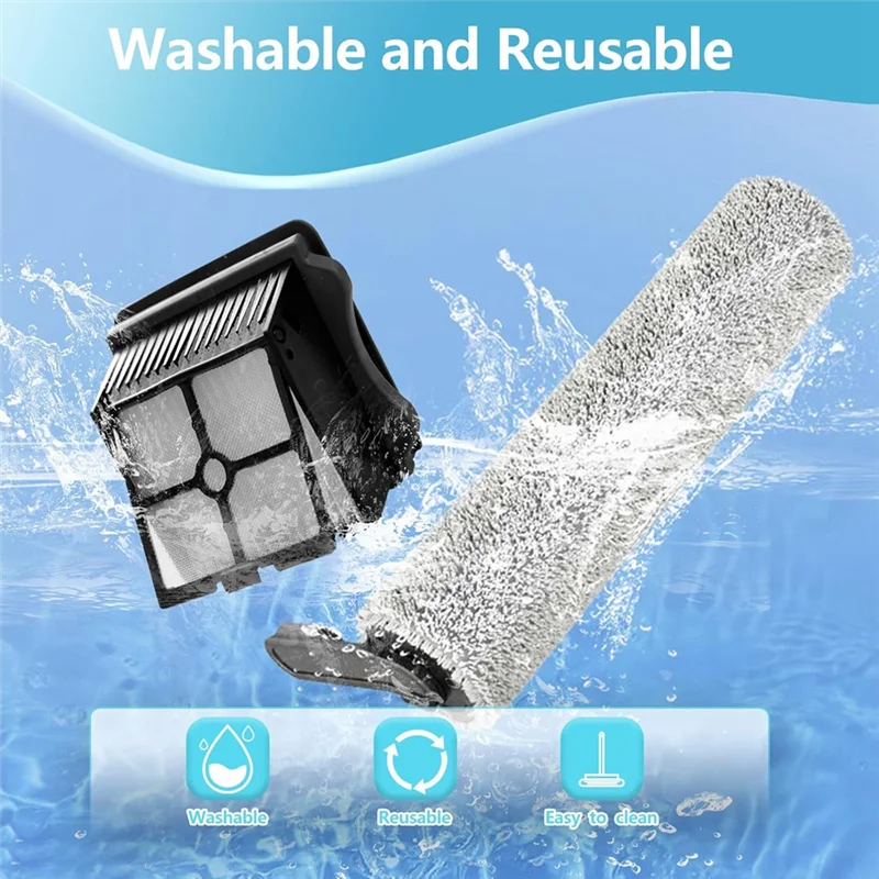 

ABGH-Сменная роликовая щетка и комплект вакуумных фильтров для Tineco Floor ONE S5, Floor One S5 Pro, беспроводные детали для влажной и сухой уборки