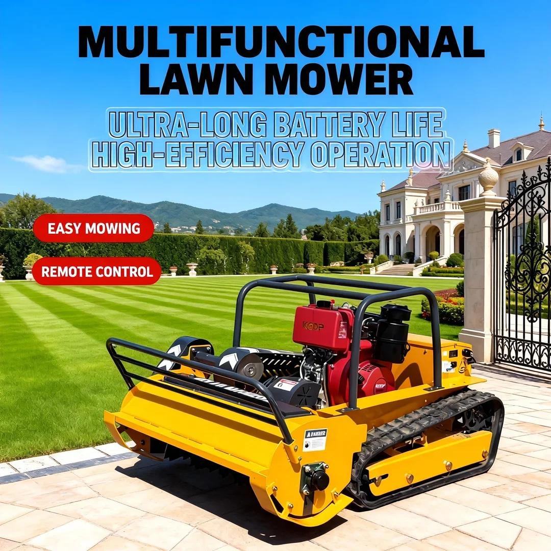 

Газонокосилка с резиновым гусеничным двигателем по индивидуальному заказу - ширина резки 800-1200 мм, вездеходный резак для садовой травы