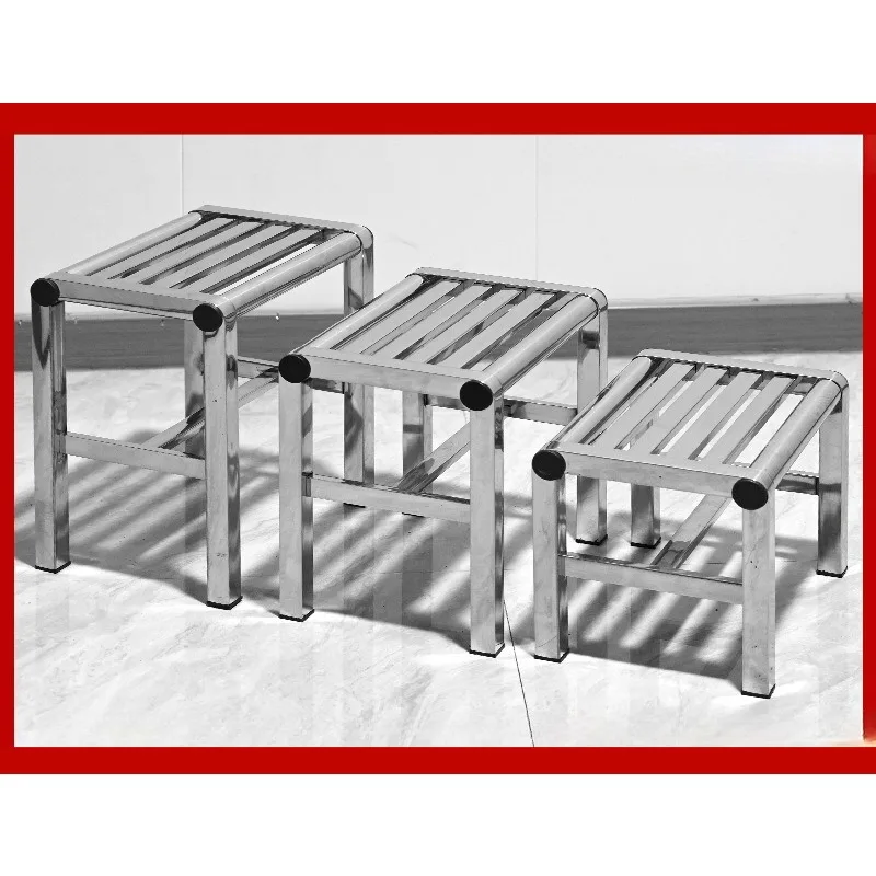 Waterproof Stainless Steel Low Stool Bathroom Non-Slip Stool Stainless Steel Thickened Stool Toilet Stool Footstool