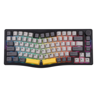 AJAZZ AKS075 75% Gasket-Mounted Wired/BT/2.4GHz Wireless Ergonomic NKRO Mechanical Gaming Keyboard with 0.85-inch TFT Screen