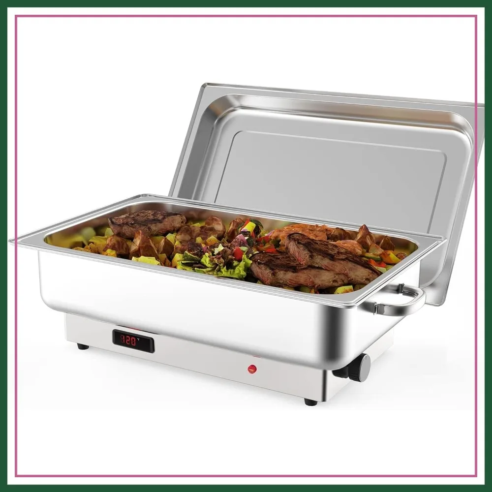 

9 QT Electric Chafing Dish Buffet Set, Stainless Steel Food Warmer with Temp Control for Parties, Catering