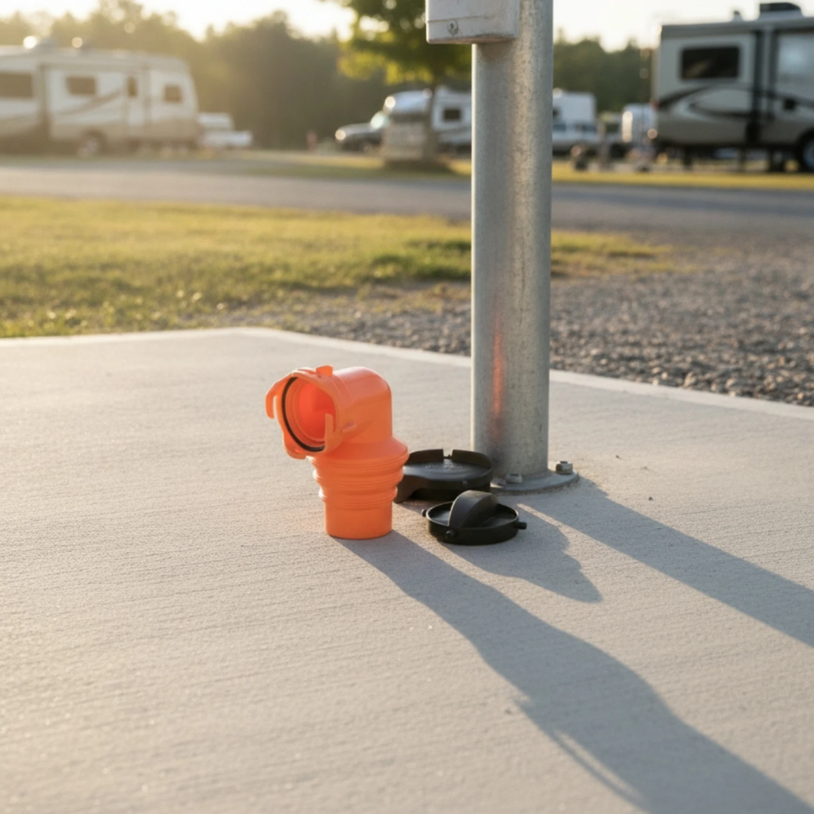 RV Sewer Fitting with Cap Ribbed Recreational Vehicle Sewer Hose Swivel Fitting Elbow Adapter with Cap Odor-Tight Swivel Elbow