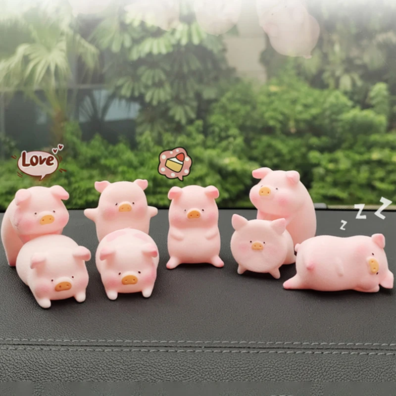 Cute Cartoon Bauble Pig Kawaii Toy Piggy Little Pigs Mini Model Car Desktop Ornament Living Room Decoration Birthday Gift 돼지