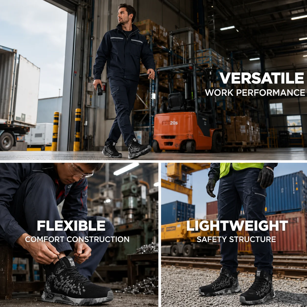 Wear Resistant Durable Steel Toe Work Shoes for Men Women Impact Resistant Steel Toe Cap Lightweight Comfortable Industrial Safety Sneakers All Seasons Construction Footwear Full Sizes Available Perfect Father’s Day Gift for Hard Workers view 7