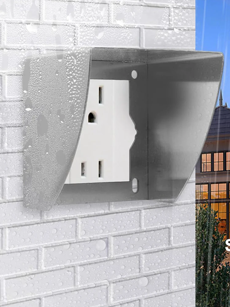 Stainless Steel Rain Cover Socket: Outdoor Waterproof, Bathroom Switch Protective Case, Rainproof, 2024 Model