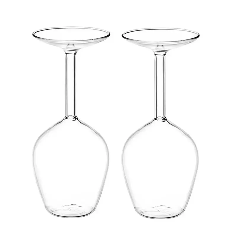 AFOURT-14 Fl Oz Upside-Down Cocktailglas Upside-Down Martini-Glas Weinglas Einzigartiges Spaßiges Upside-Down Weinglas Invertiert 6 Stück – Detail 3