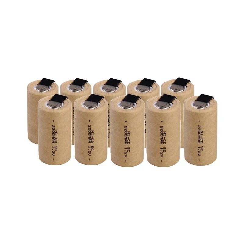 1-18pcs Electric Drill Screwdriver Battery SC 1.2V 2200mah SubC Nickel Cadmium Rechargeable Battery Power Tool SUBC Battery