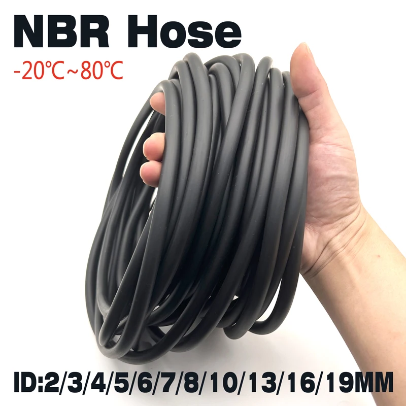 

5M NBR Rubber Hose Oil Resistant Rubber Pipe ID 2 3 4 5 6 7 8 10 13 16 19mm Fuel Tube Petrol Diesel Oil Line Pipe Black Tubing