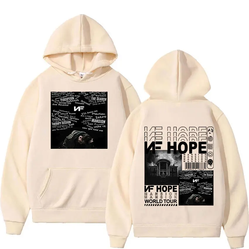 Rapper NF Hope Concert Tour 2024 Graphic Hoodie Men Hip Hop Retro Fashion Pullover Oversized Sweatshirt Unisex Gothic Streetwear